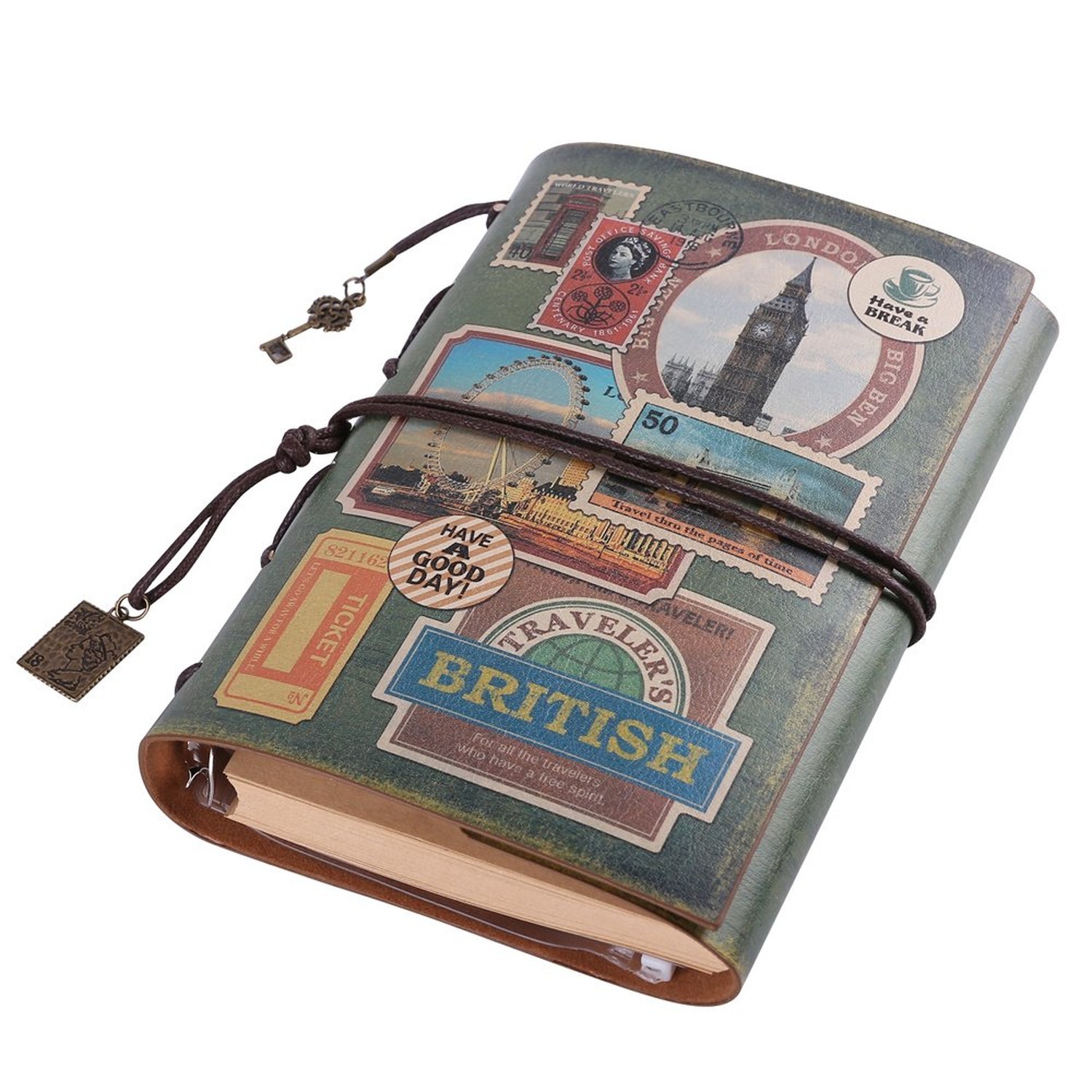 MALEDEN Leather Journal Notebook, Spiral Bound Traveler Notebook for Women Me…