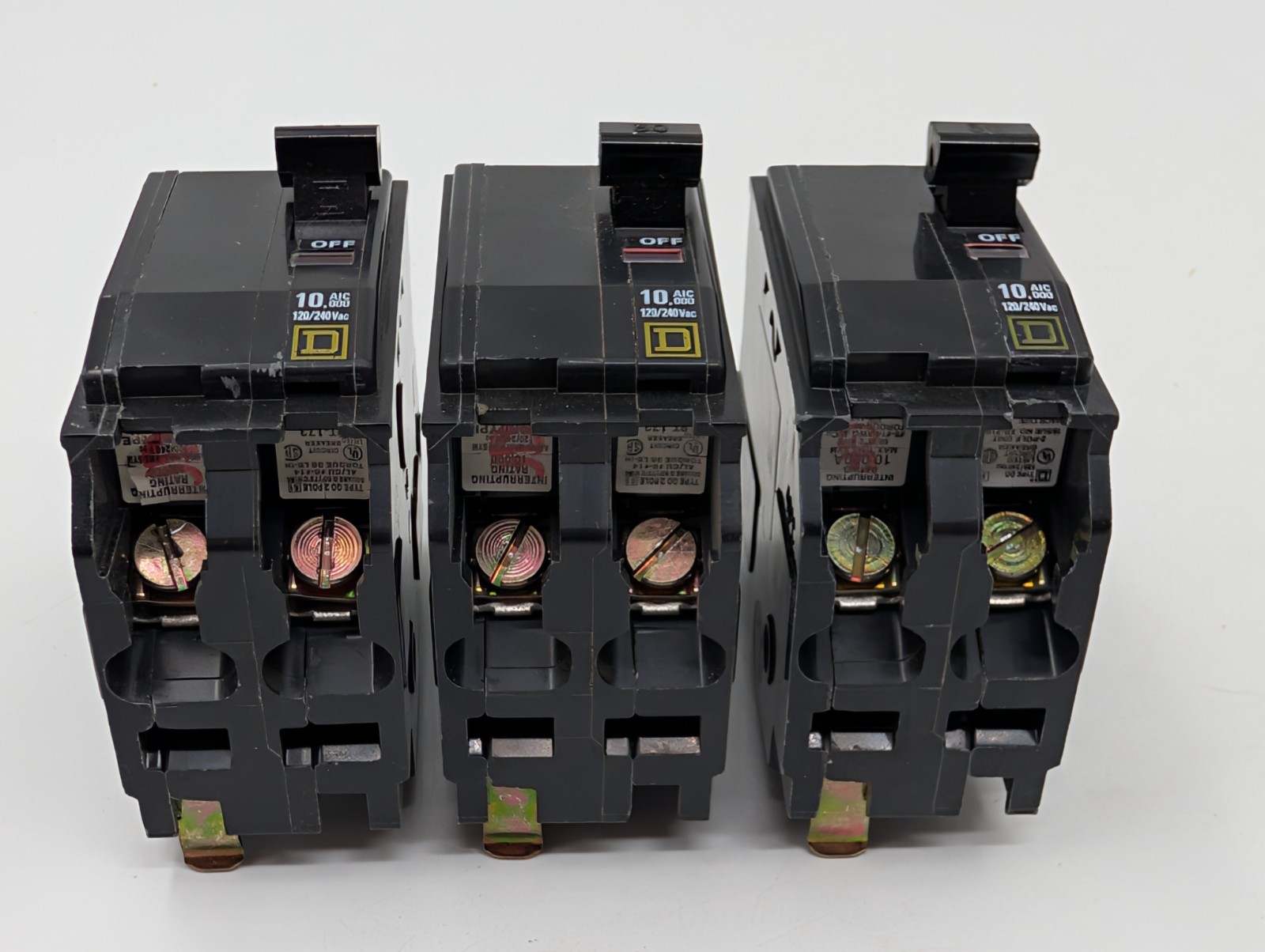 Square D QO230 30 AMP 2 Pole Yellow Face Breakers – Set of Three