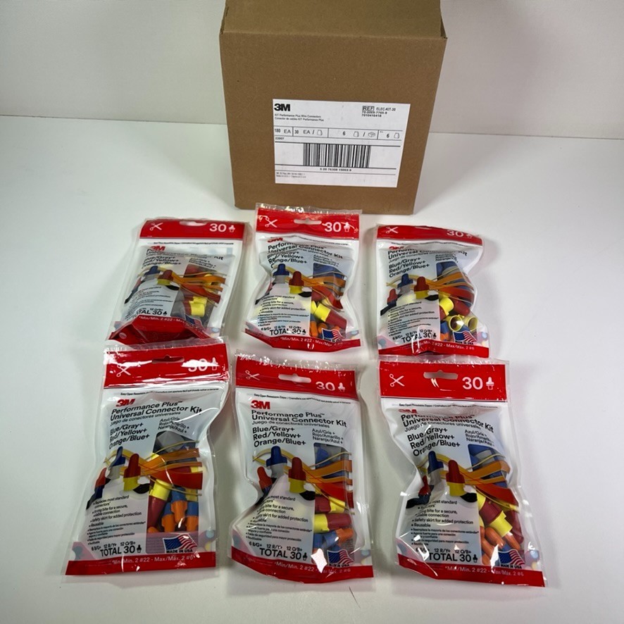 3M Performance Plus Universal Wire Connector Blue/Gray, Red/Yellow 30Pk Lot (6x)