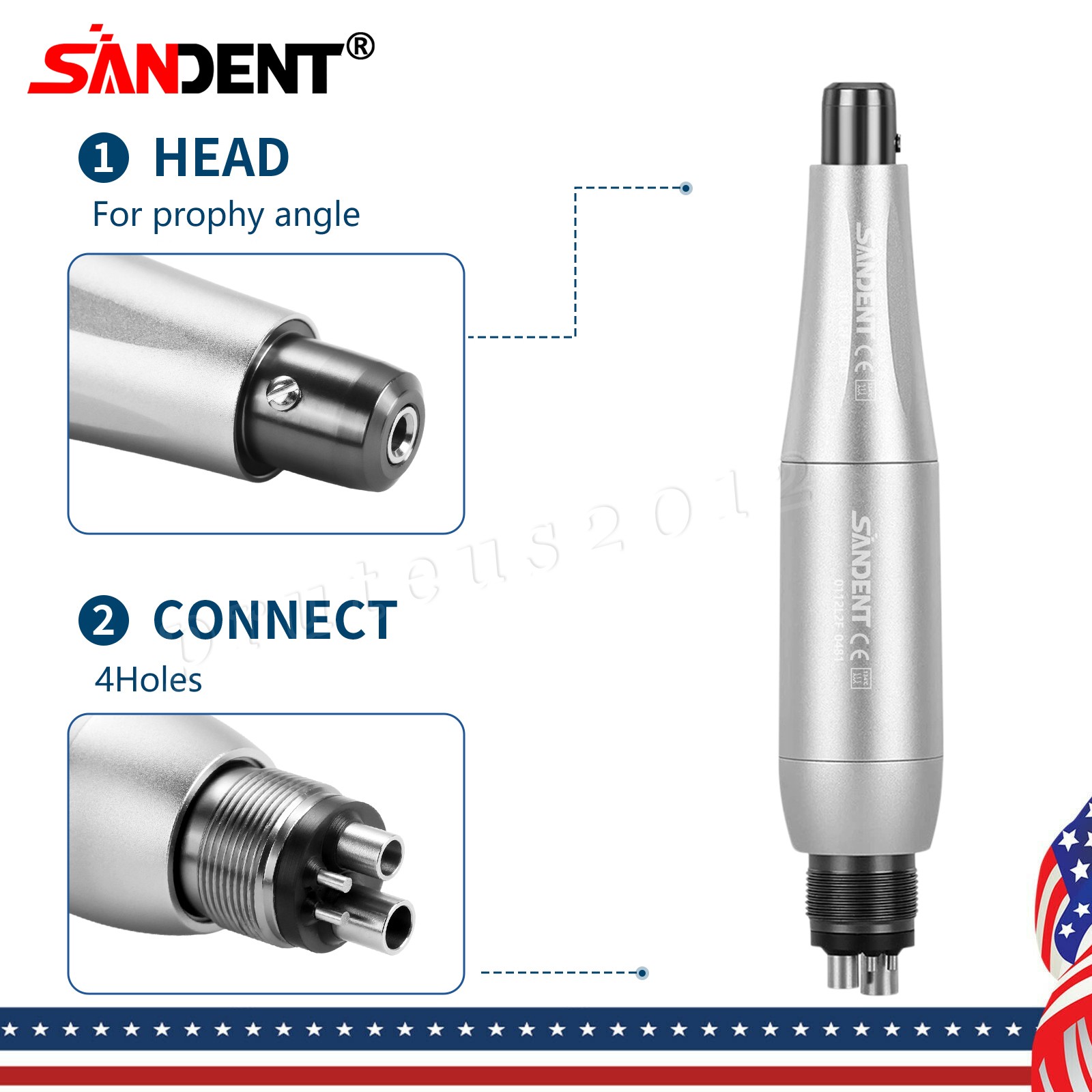NSK Style Fiber Optic Dental E-generator LED 3-Spray High Speed handpiece 4 Hole