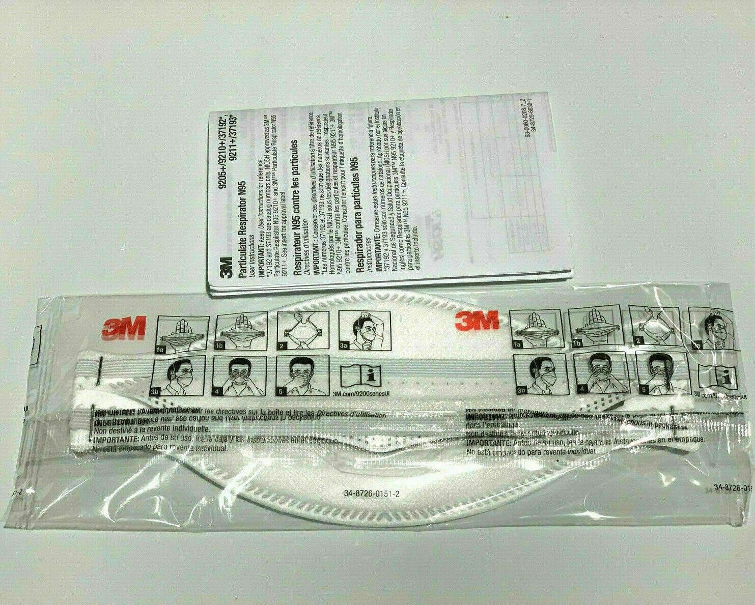 3M Aura 9210 + N95 Safe Guard Individually Sealed Exp 04/2027 1 each