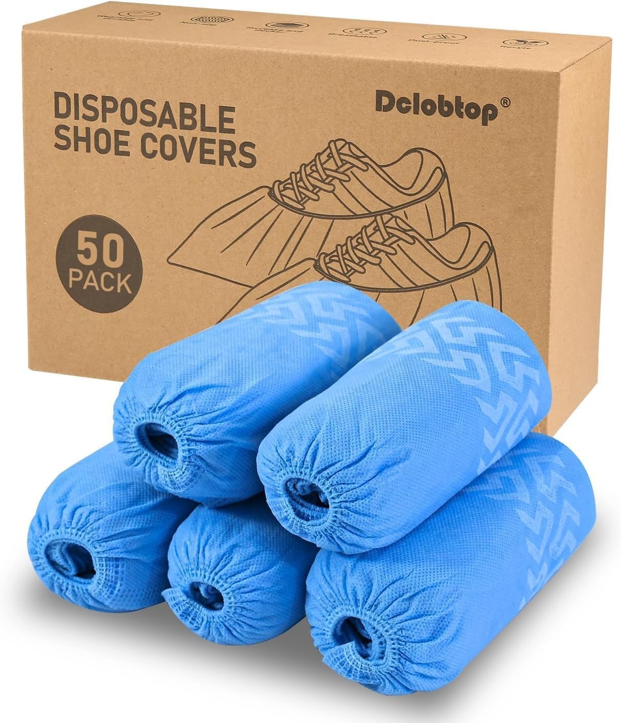 X-Large Disposable Non Slip Shoe Covers 50PCS Breathable Stretchable Foot Covers