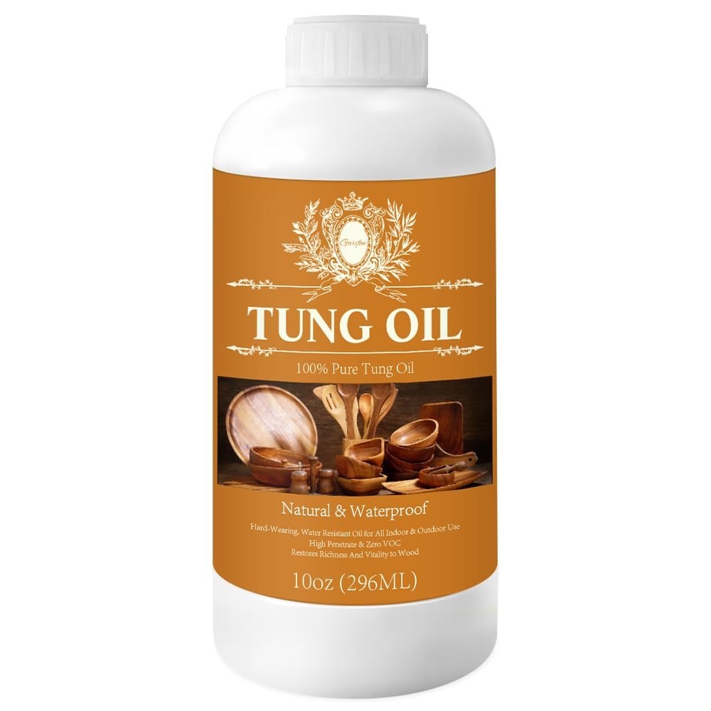 10 OZ Pure Tung Oil – Food Grade Sealer, Waterproof Finish for Wood, Furniture &