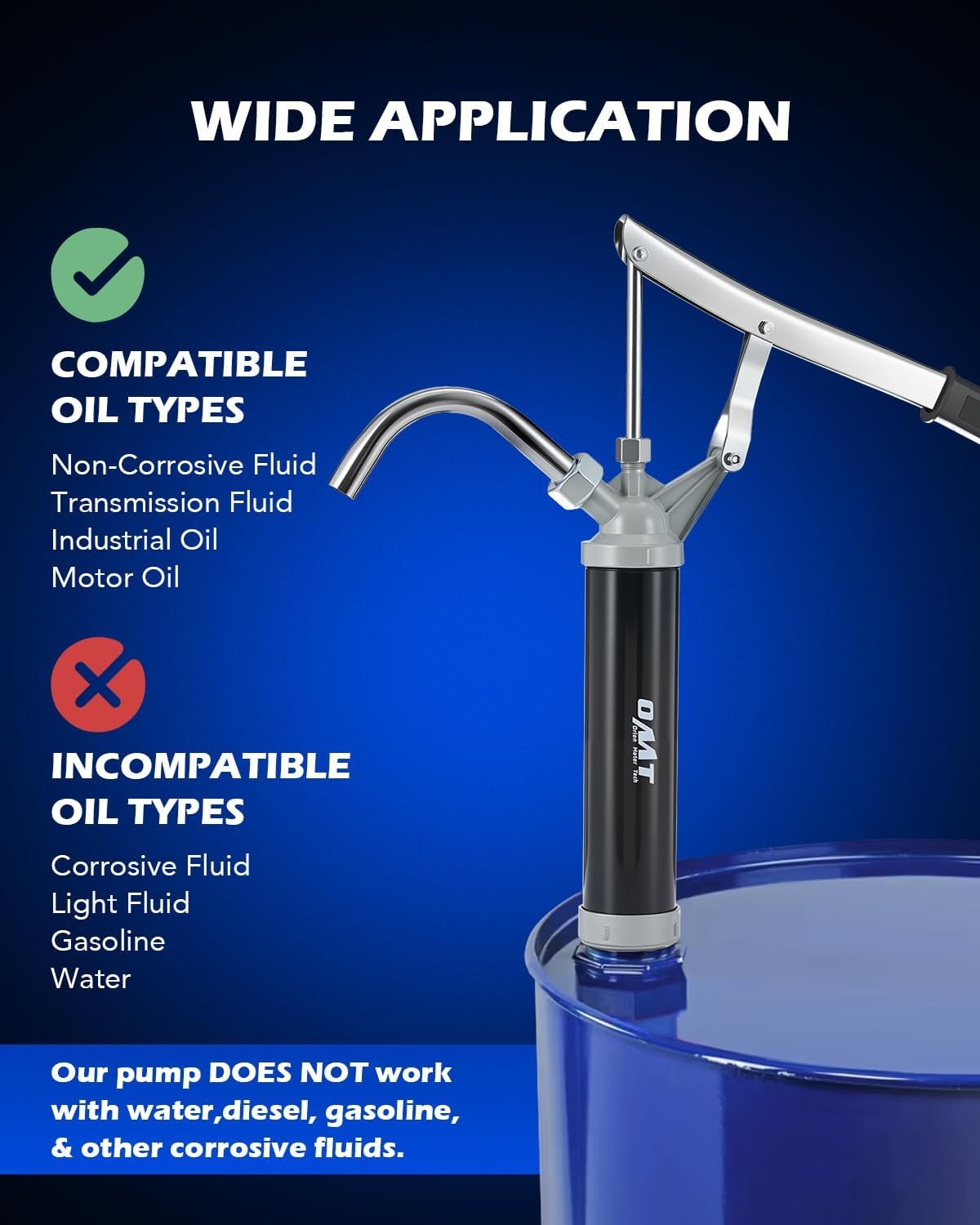55 Gallon Drum Pump, Lever Action Barrel Pump for 15 to 55Gal Drums, Heavy Duty