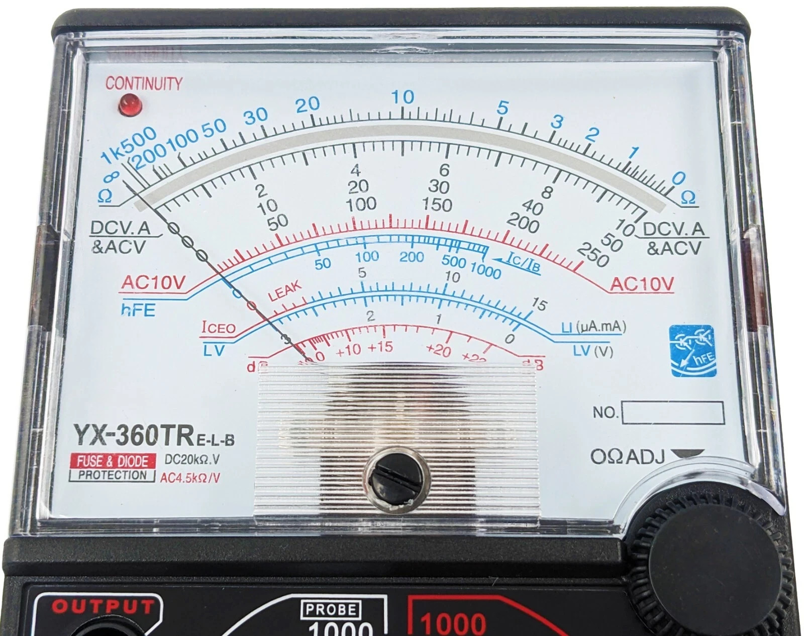 Analog Multimeter w/ Continuity Buzzer, DC & AC Voltage, DC Current, Resistance