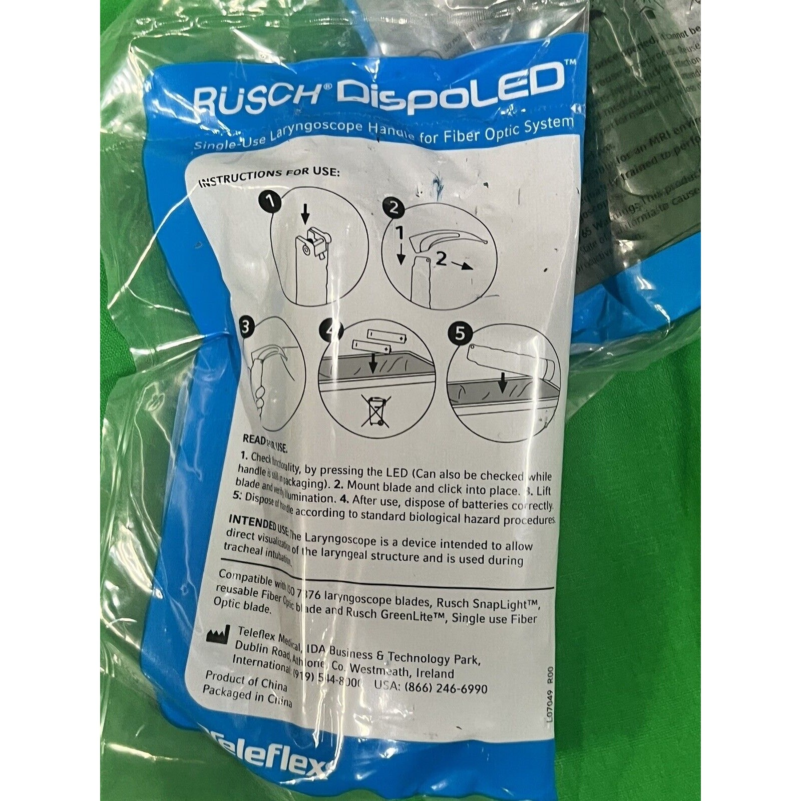 Teleflex 77700 Rusch Dispoled Fiber Optic Laryngoscope Handle Single-use