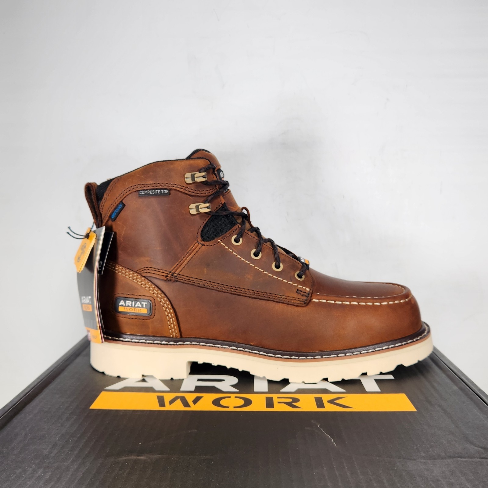 9 MEN – Ariat Rebar Lift 6″ H2O – COMP TOE / WP/ EH – Brown LEATHER- 10046876