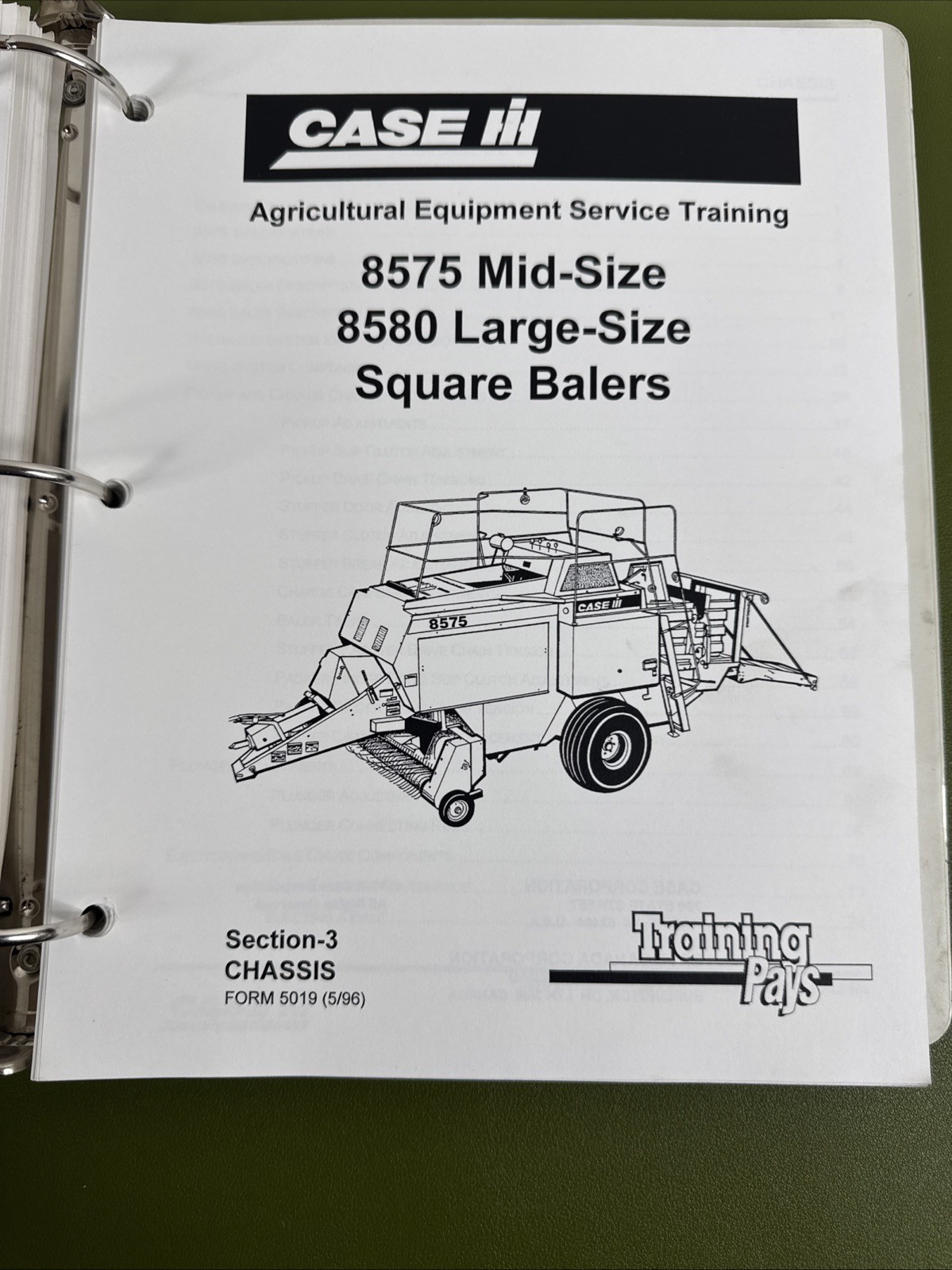oem CASE IH 8500 Series, 8575 Mid-8580 Large Square Balers Training Manual