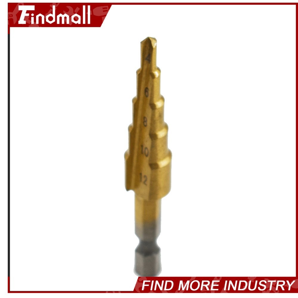 Findmall 3 Pcs 4-12/20/32mm Large HSS Steel Step Cone Drill Bit Set Hole Cutter