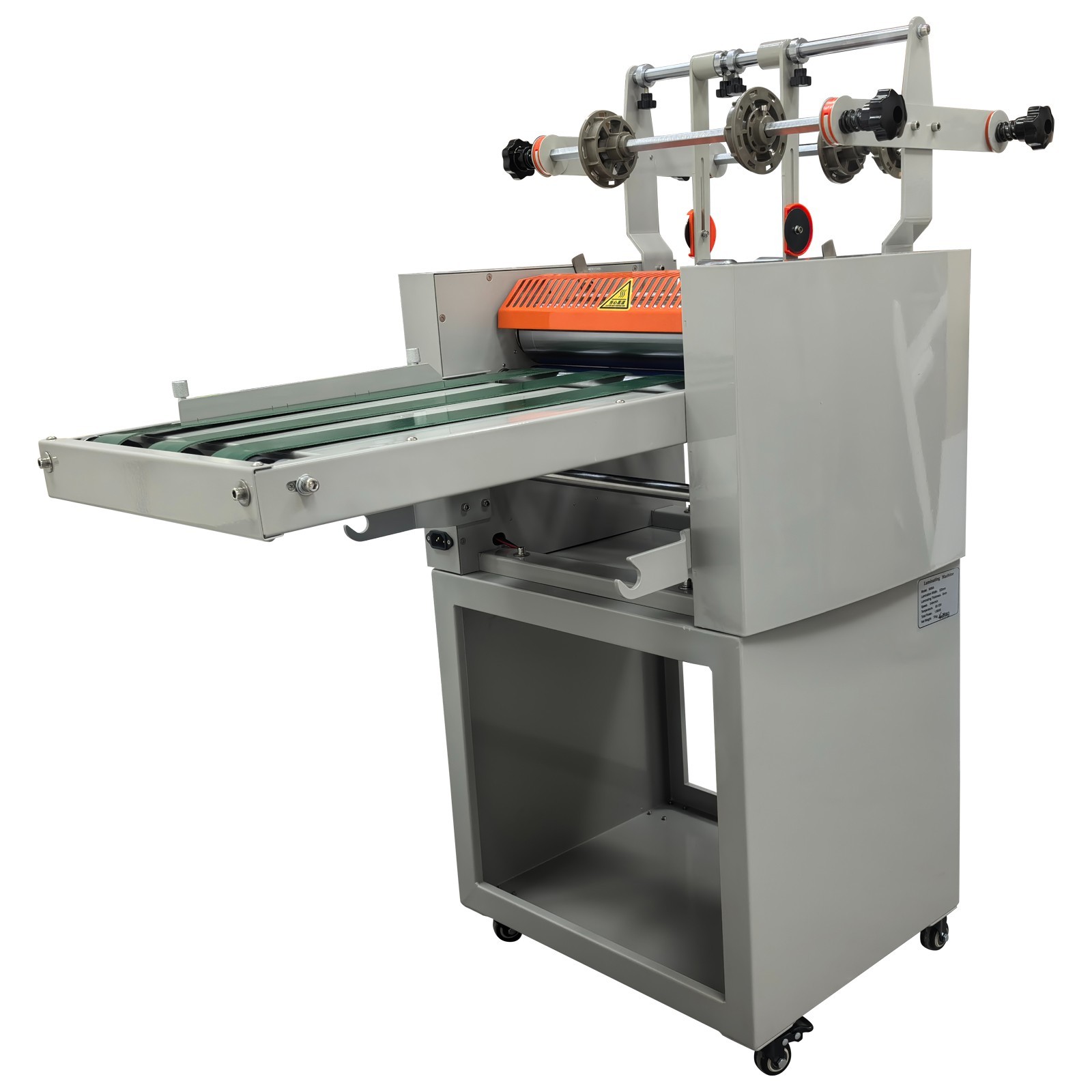 110V 32CM/12.6″ Vertical Roll Laminator Machine with Conveyor Belt, Cold Hot Ste