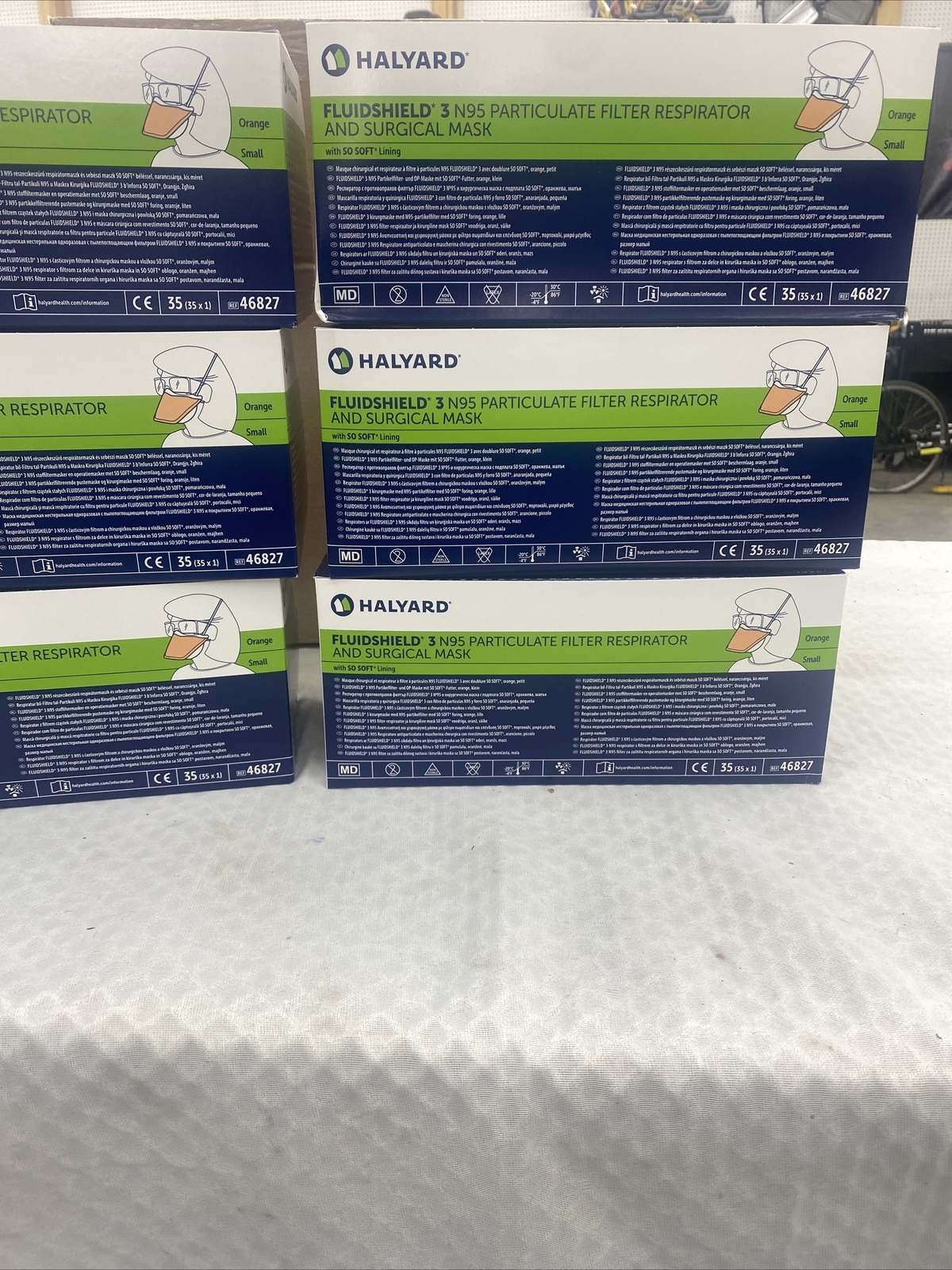 Case of 210 46827 Small Halyard N95 Masks Fluidshield 3 Surgical Respirator