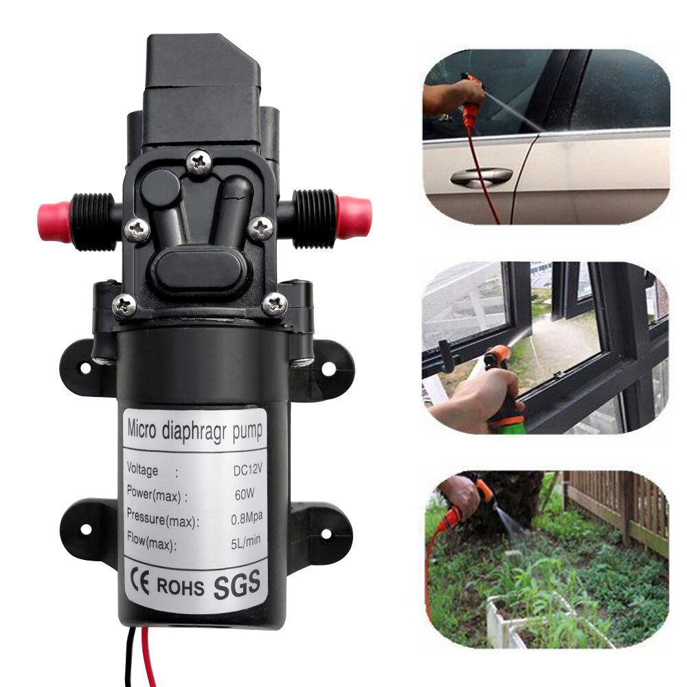 DC12V 100PSI 5L/Min 60W Electric Diaphragm Water Pump Self Priming High Pressure