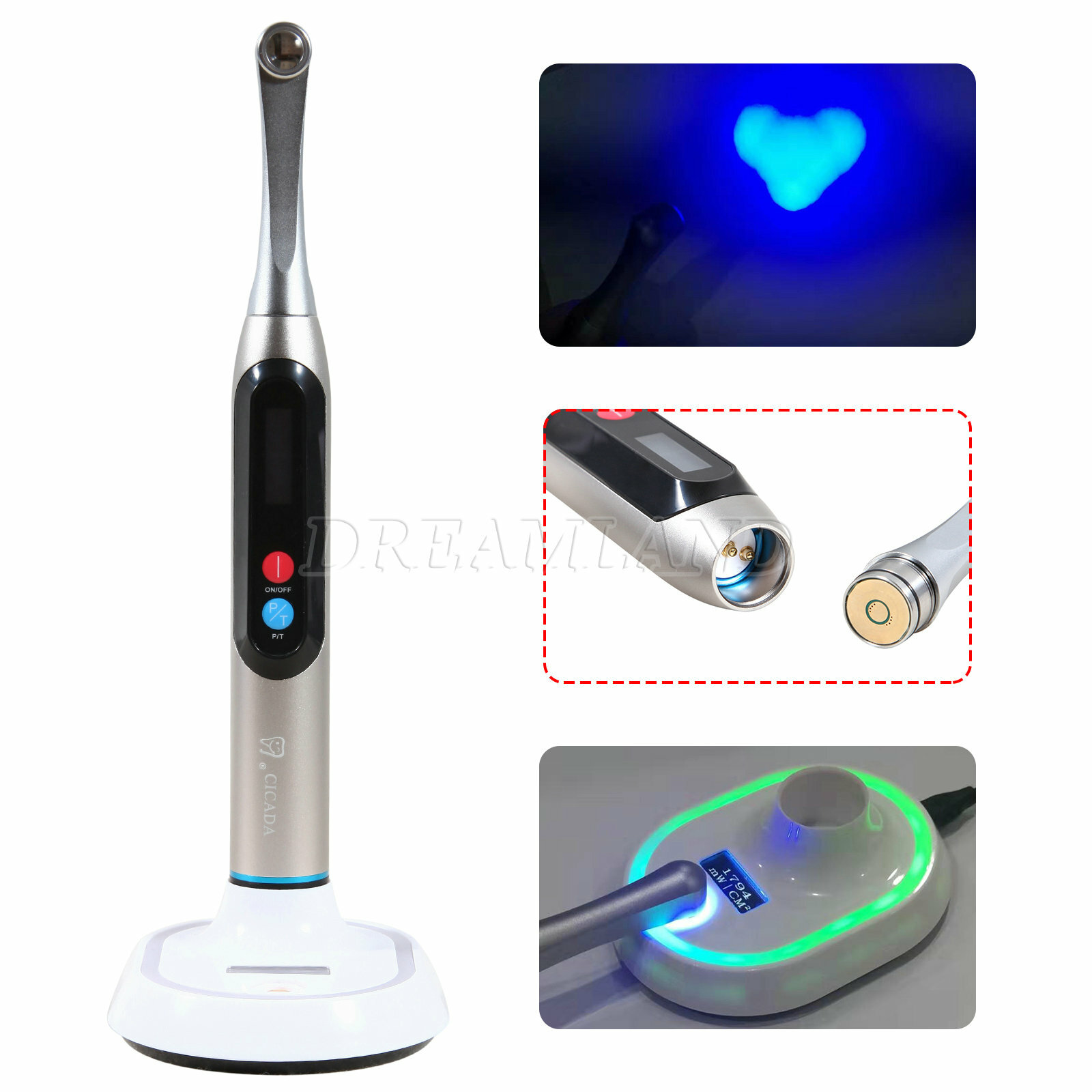 CV-215 Dental LED Curing Light 1 Second Curing Wide Spectrum 2200mw CICADA