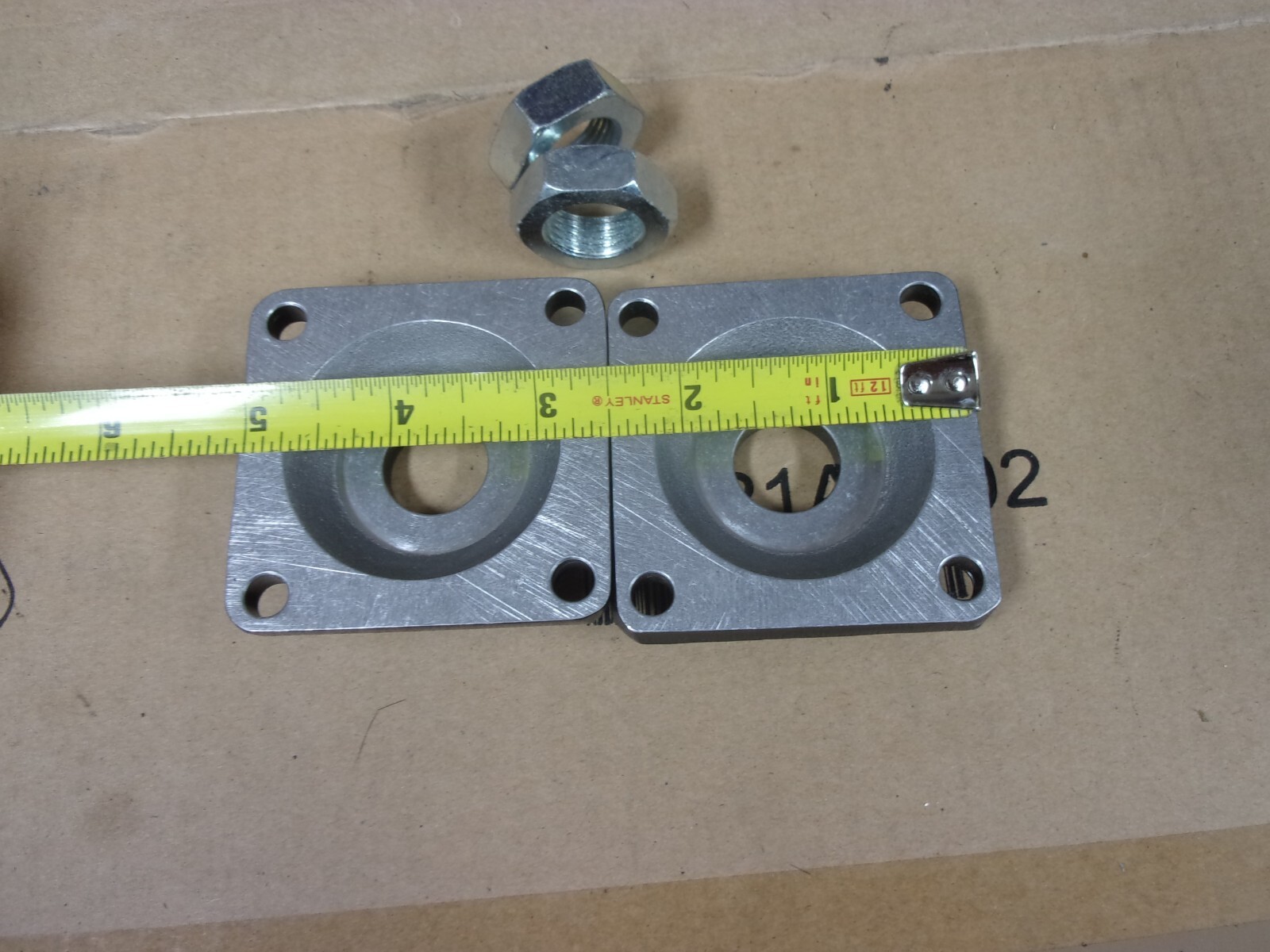 2 A129 Pneumatic Air Cylinder Flange Flush Front Mount Bracket Plate 4 Bolt USA