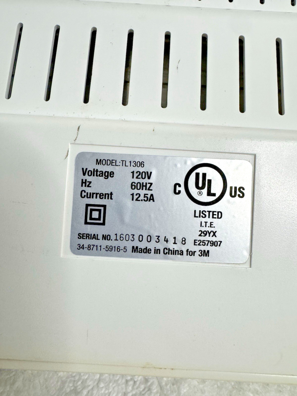Scotch Pro Thermal Laminator, TL1306 Untested Parts Only
