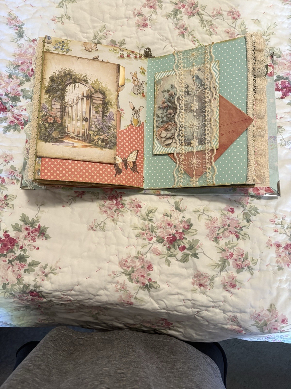 Handmade Keepsake Journal 14 double sided pages, “Whimsical Animals”