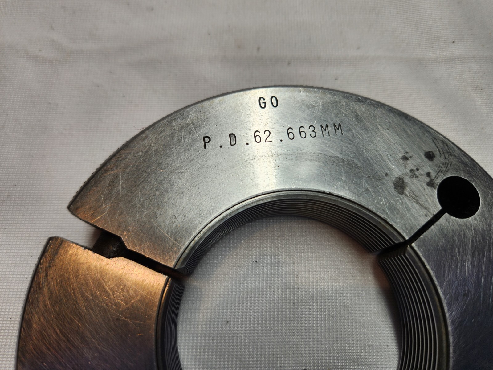 M64 X 2 6g METRIC GO Adjustable THREAD RING GAGE 64.0 2.0 GO P.D. 62.663