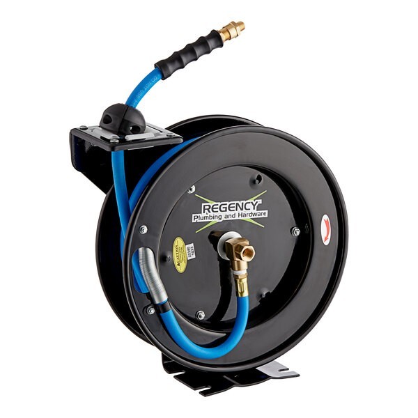 Regency Open Powder-Coated Steel Hose Reel with 15′ x 3/8″ Hose