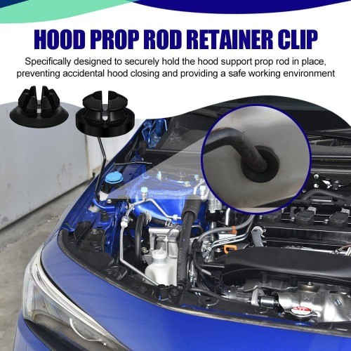6PCS Hood Prop Rod Holder Clips, Black and White Engine Hood Stay Color: 6PCS
