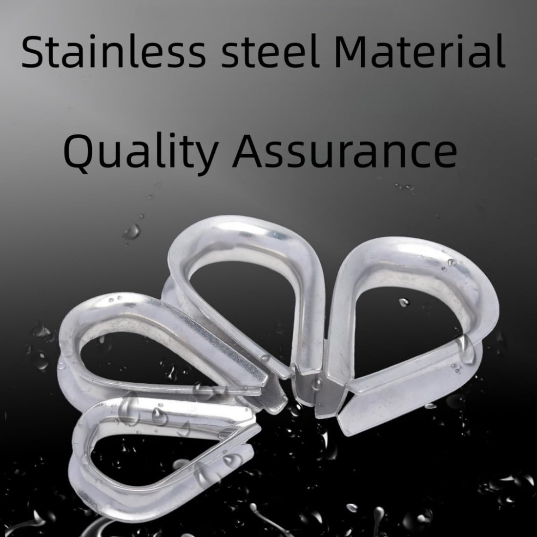 20 Pack M5 Stainless Steel Thimble, 5/32-3/16 Inch Wire Rope Cable Rigging