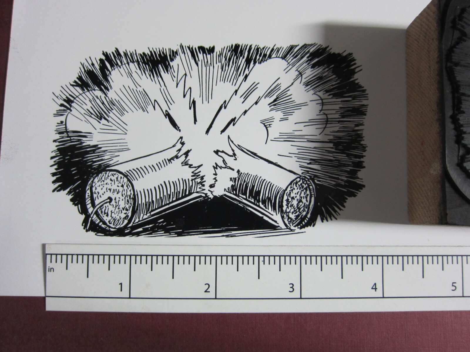 Printing Letterpress Printers Cut Block, Printers Cut «Fire Cracker» Zinc