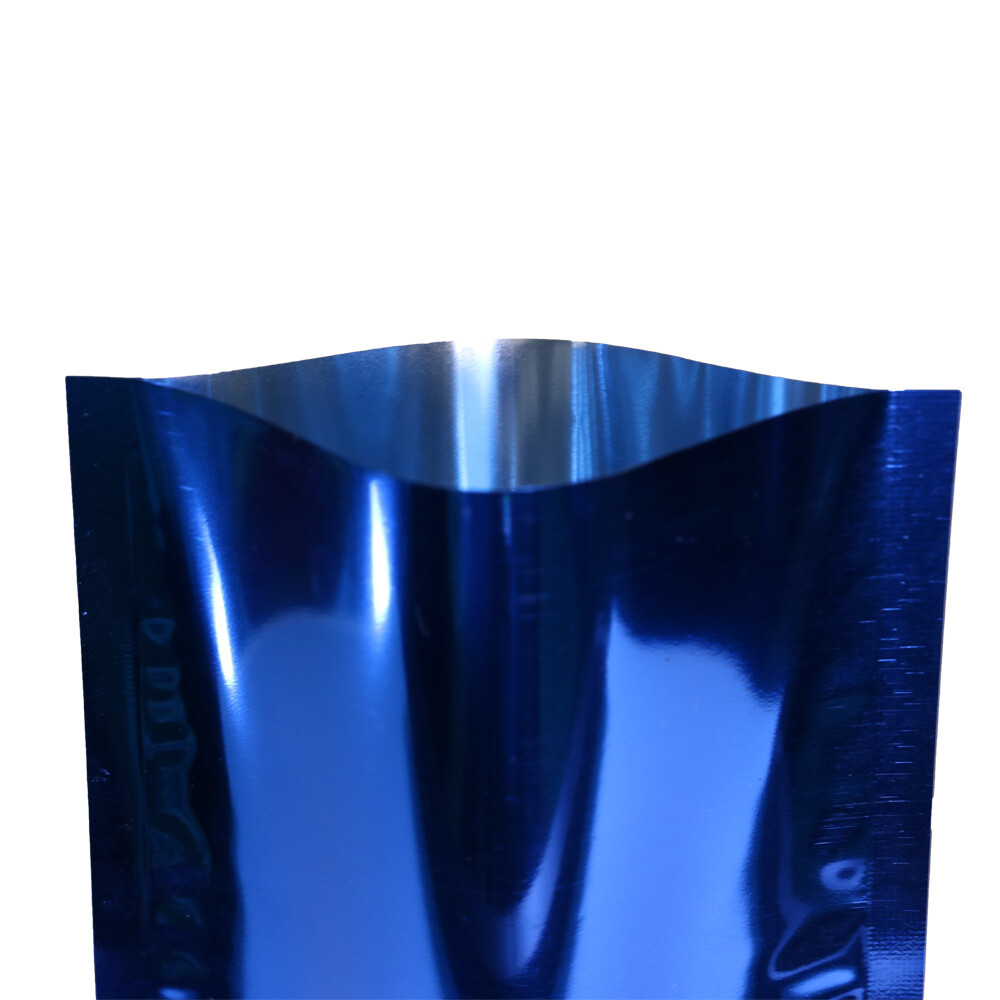 Blue Metallic Empty Top Mylar Pouches Durable Sealable Packing Bag Various Sizes