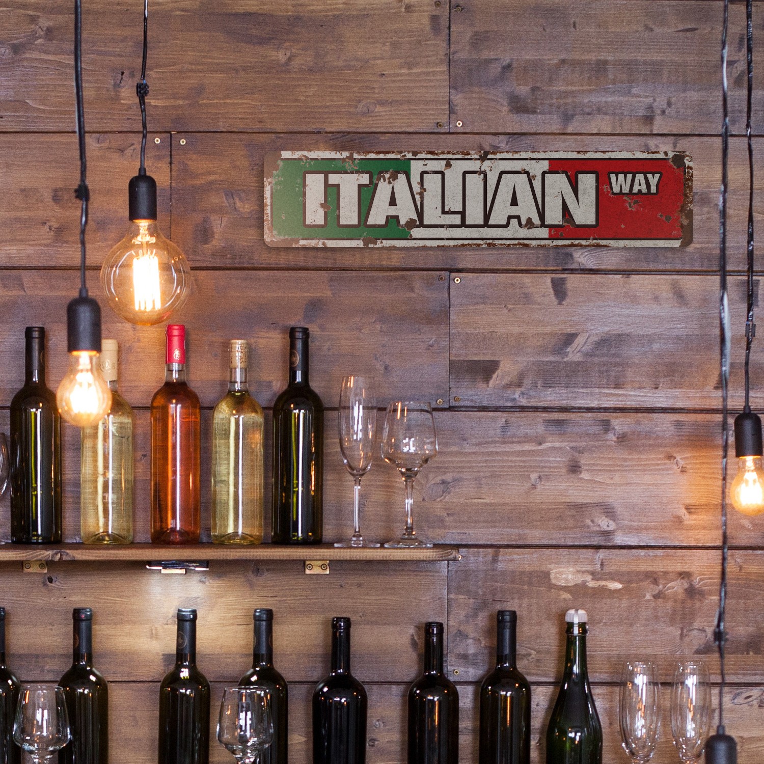 ITALIAN FLAG Vintage Style Street Sign italy italiano flags pride restaurant