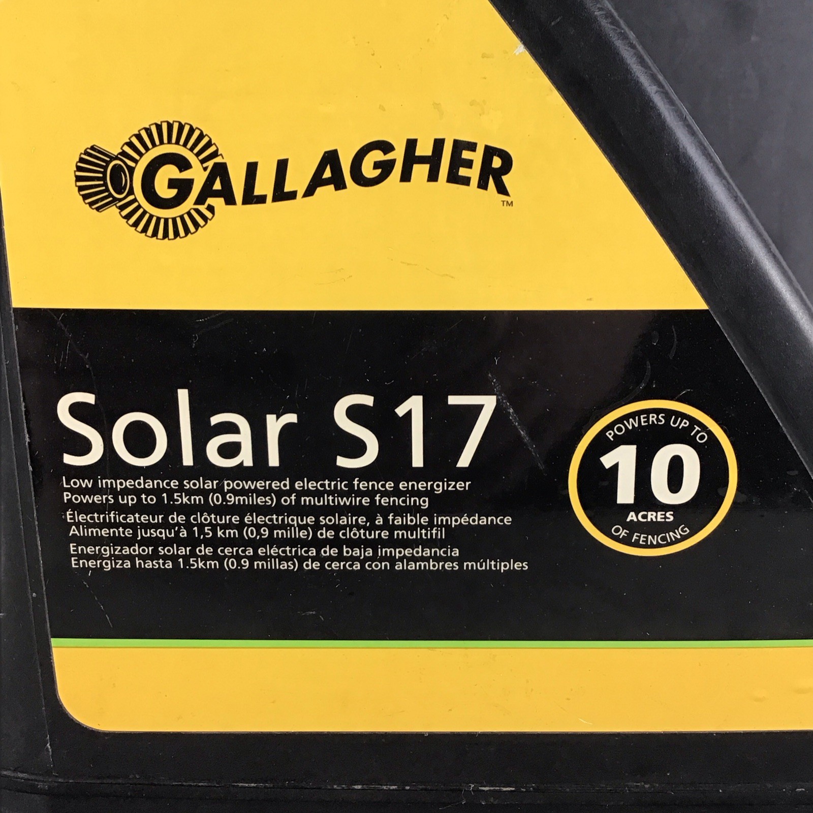 Gallagher Portable Solar S17 Electric Fence Energizer TESTED WORKING no battery