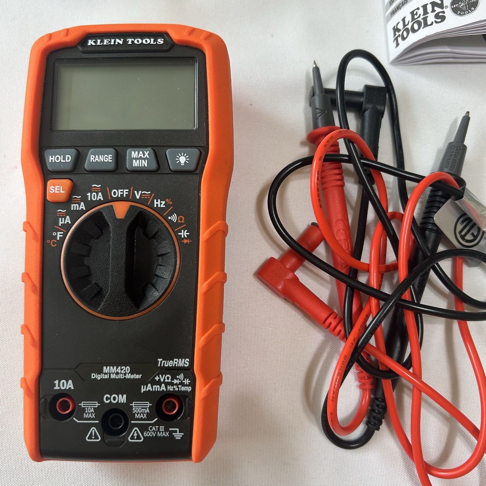 Klein Tools MM420 True RMS Digital Multimeter Auto-Ranging w/Test Leads