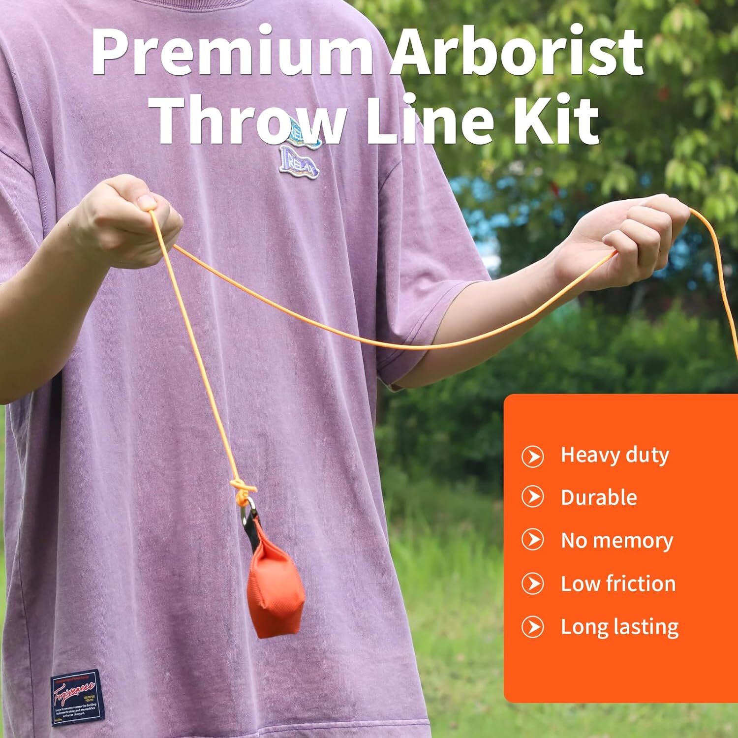 Arborist Throw Line Kit, Arborist Throw Weight and Line Kit, 164’ Ultra Slick…