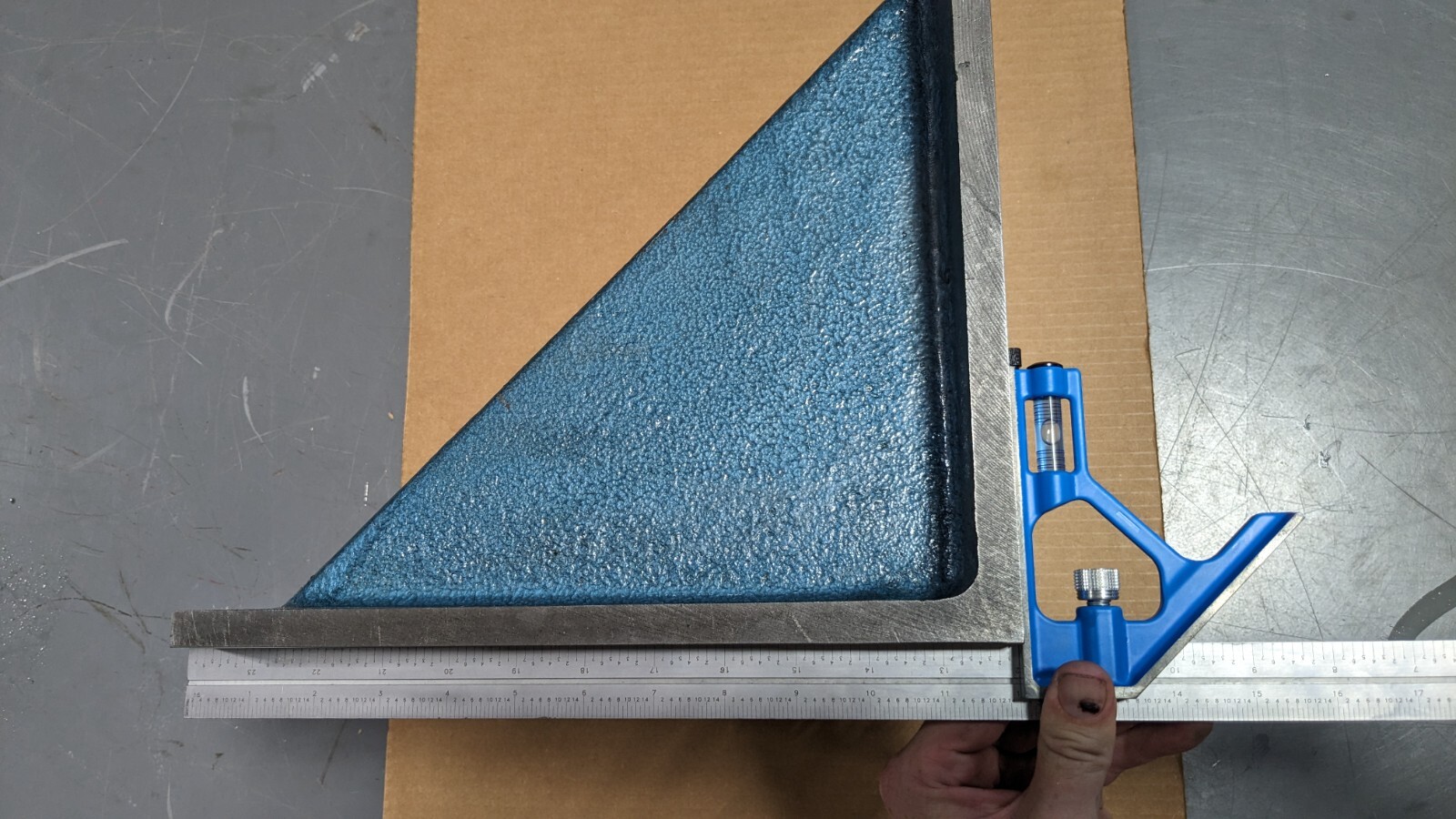 Machined Angle Plate 12″ x 12″ x 12″ Cast Iron Flat Surface Double Web Damaged