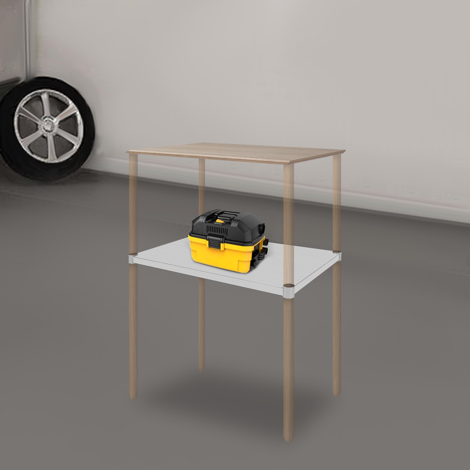 Under Shelf Stainless Steel Table Adjustable Lower Shelf Worktable Under Shelf