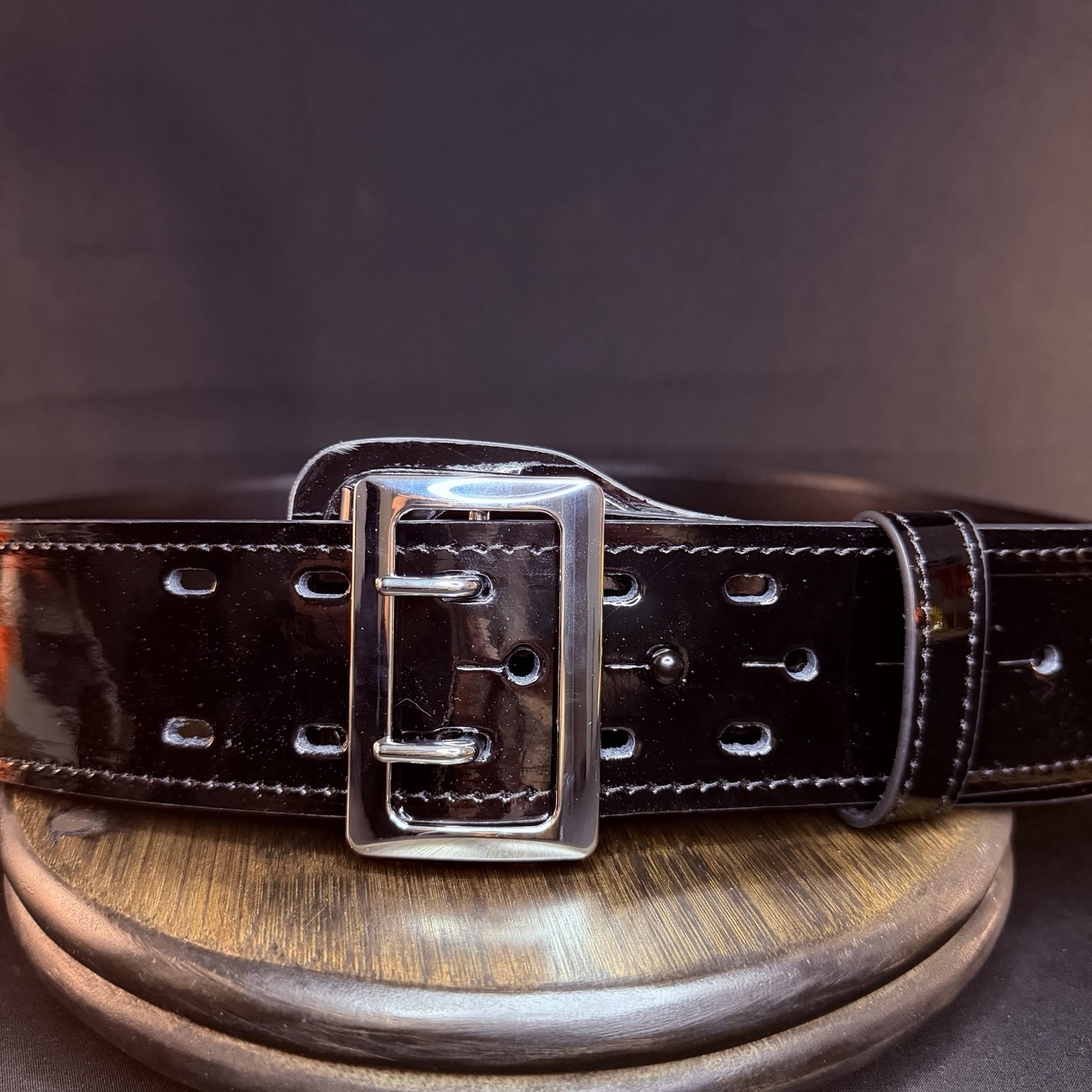 Galls Duty Belt Size 50″ G-Flex Sam Browne High Gloss Leather Nickel Buckle 1348