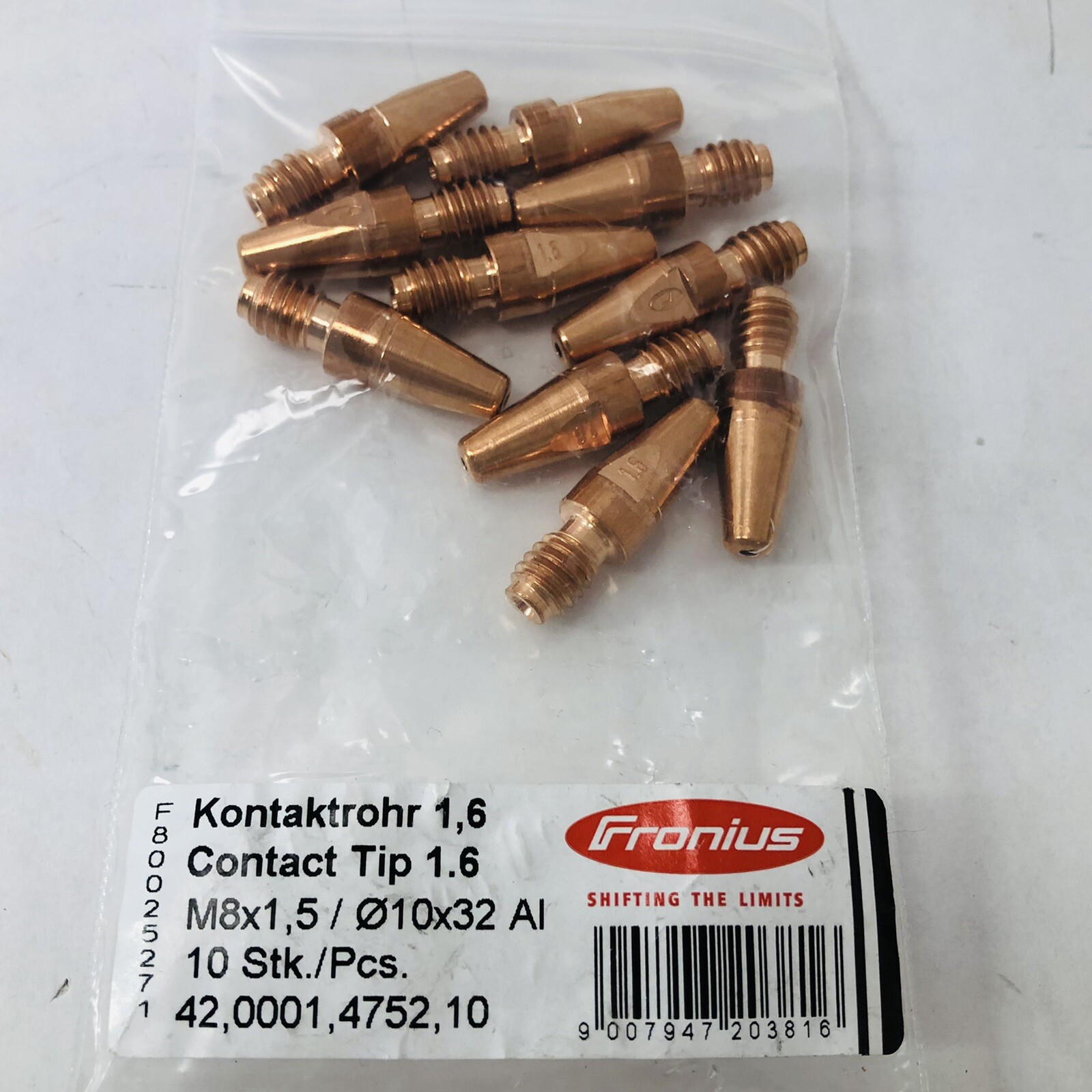 BAG OF 10 FRONIUS 420001475210 CONTACT TIP 1.6