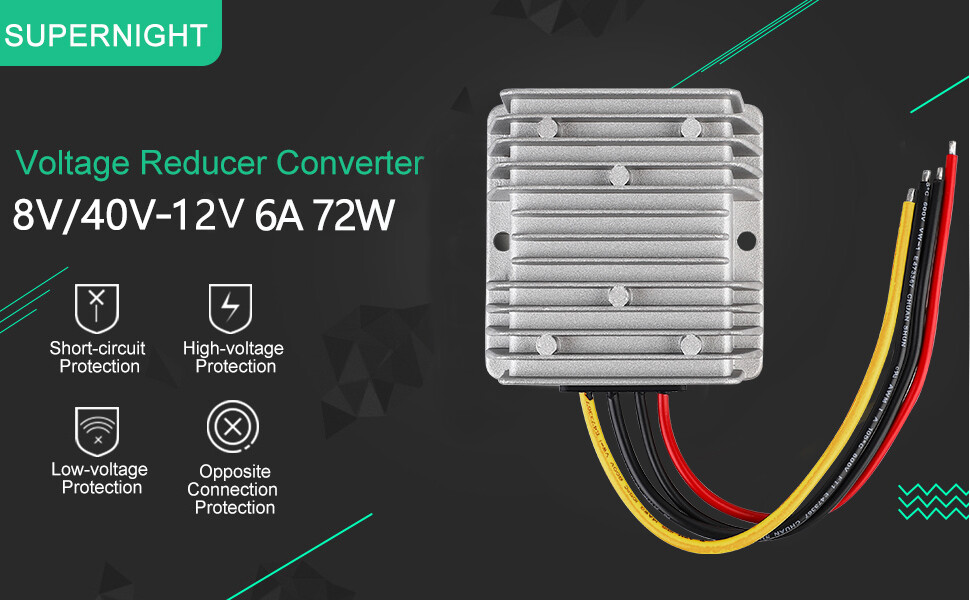 DC 8V40V to 12V 6A 72W Voltage Converter Power Regulator Step Down/Up Waterproof