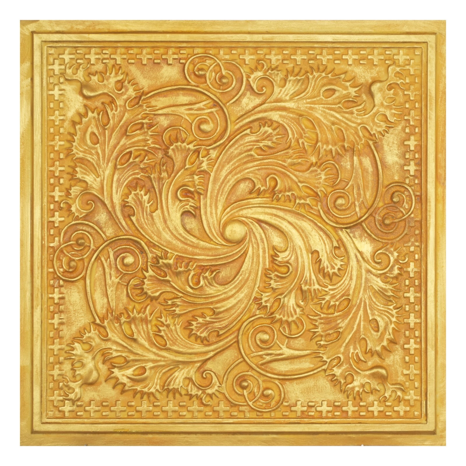 Artistic 3D Ceiling Tile Embossed Interior Wall Panel PL62 golden 10pcs/lot
