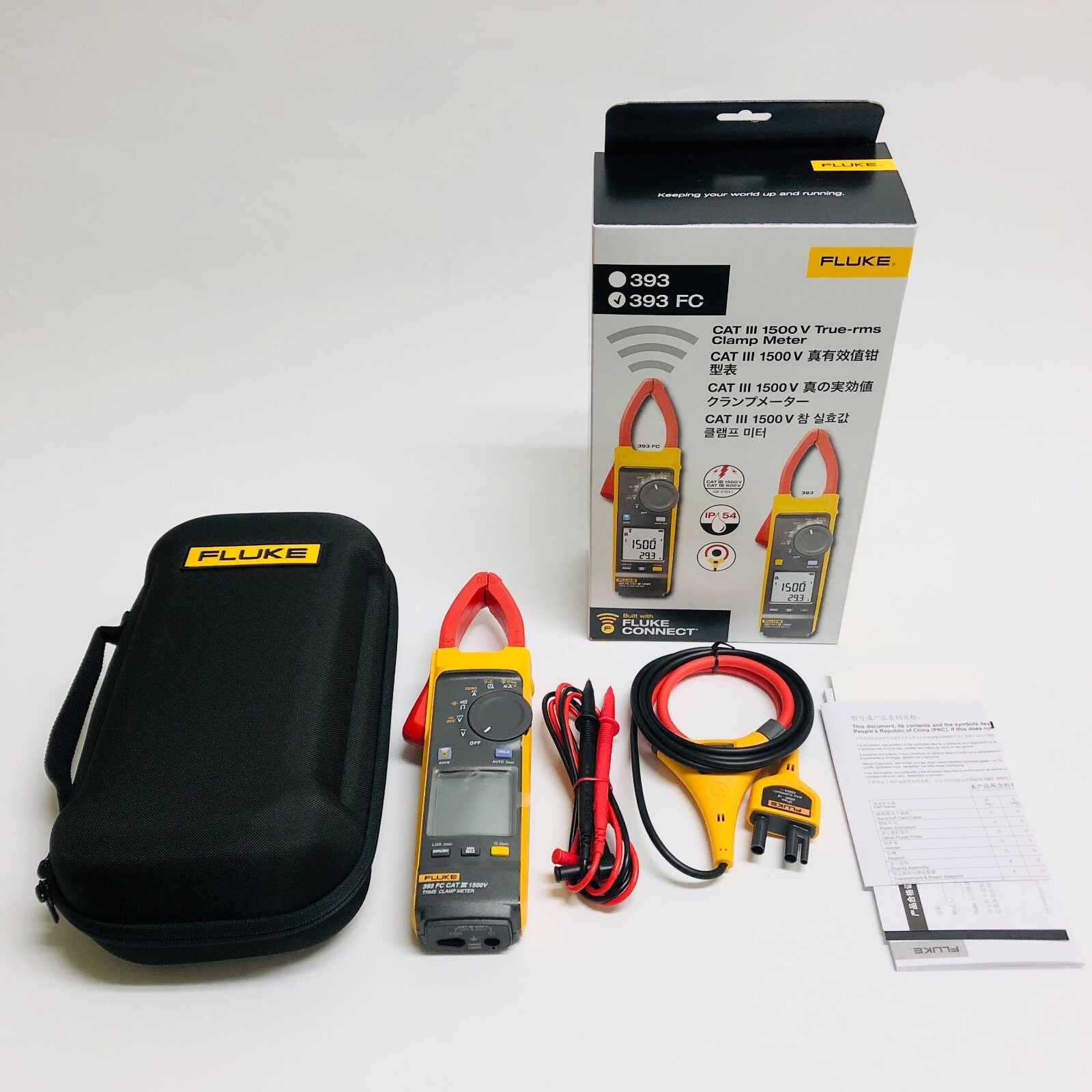 Fluke True-RMS Clamp Meter Miniature 393 1500V CAT III FLUKE 393FC