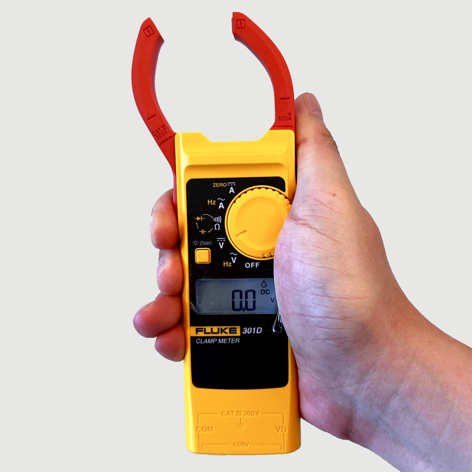 Fluke 301D AC/DC Clamp Meter 600A 600V Voltage Current Frequency Backlight