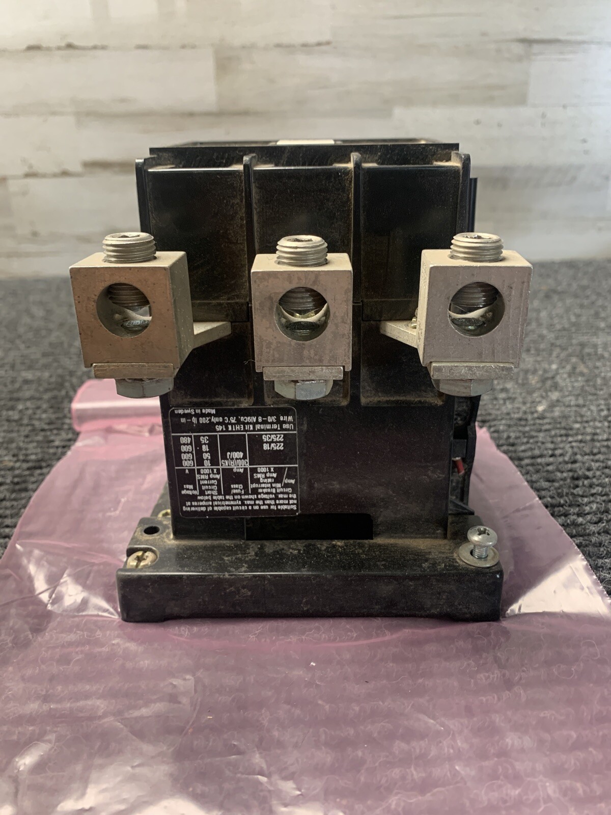 Used ABB EHN145 Nema Size 4 Isolation Contactor MAX. 3 PH Ratings