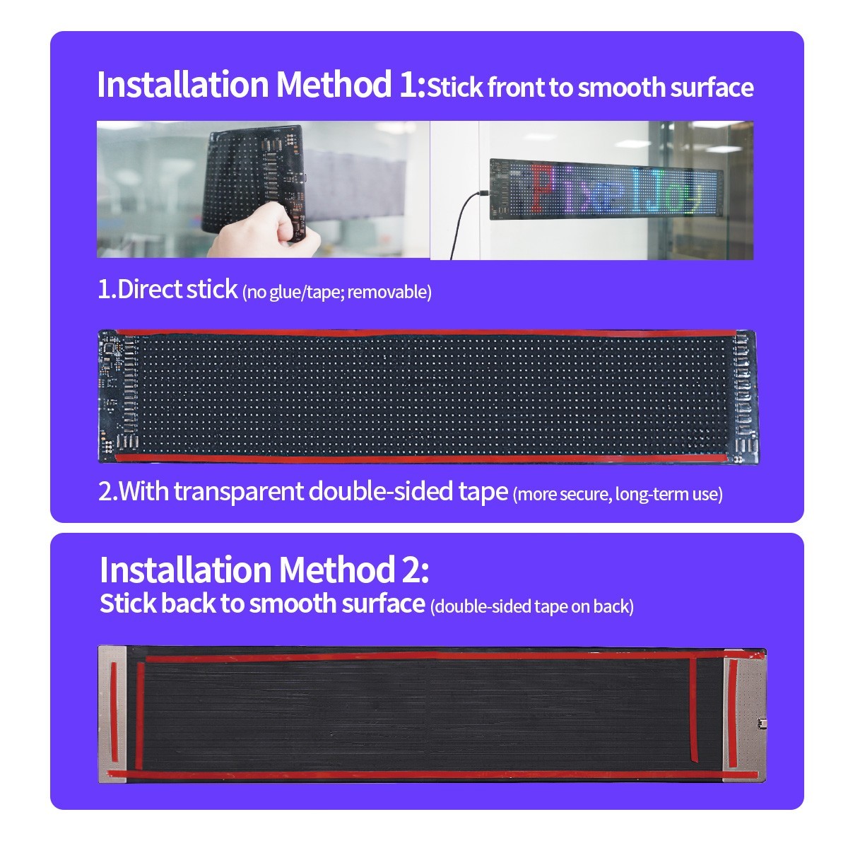 Programmable LED Sign Bluetooth APP Flexible Scrolling Message Board Text Animat