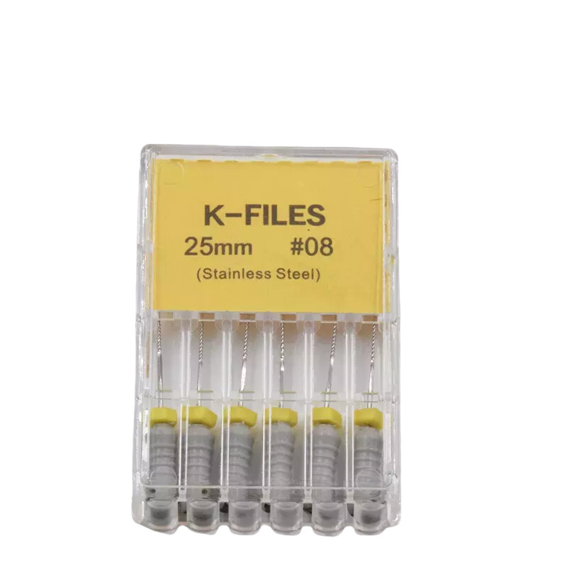 Limas endodónticas dentales de acero inoxidable K-File Uso manual 25/21mm/31mm