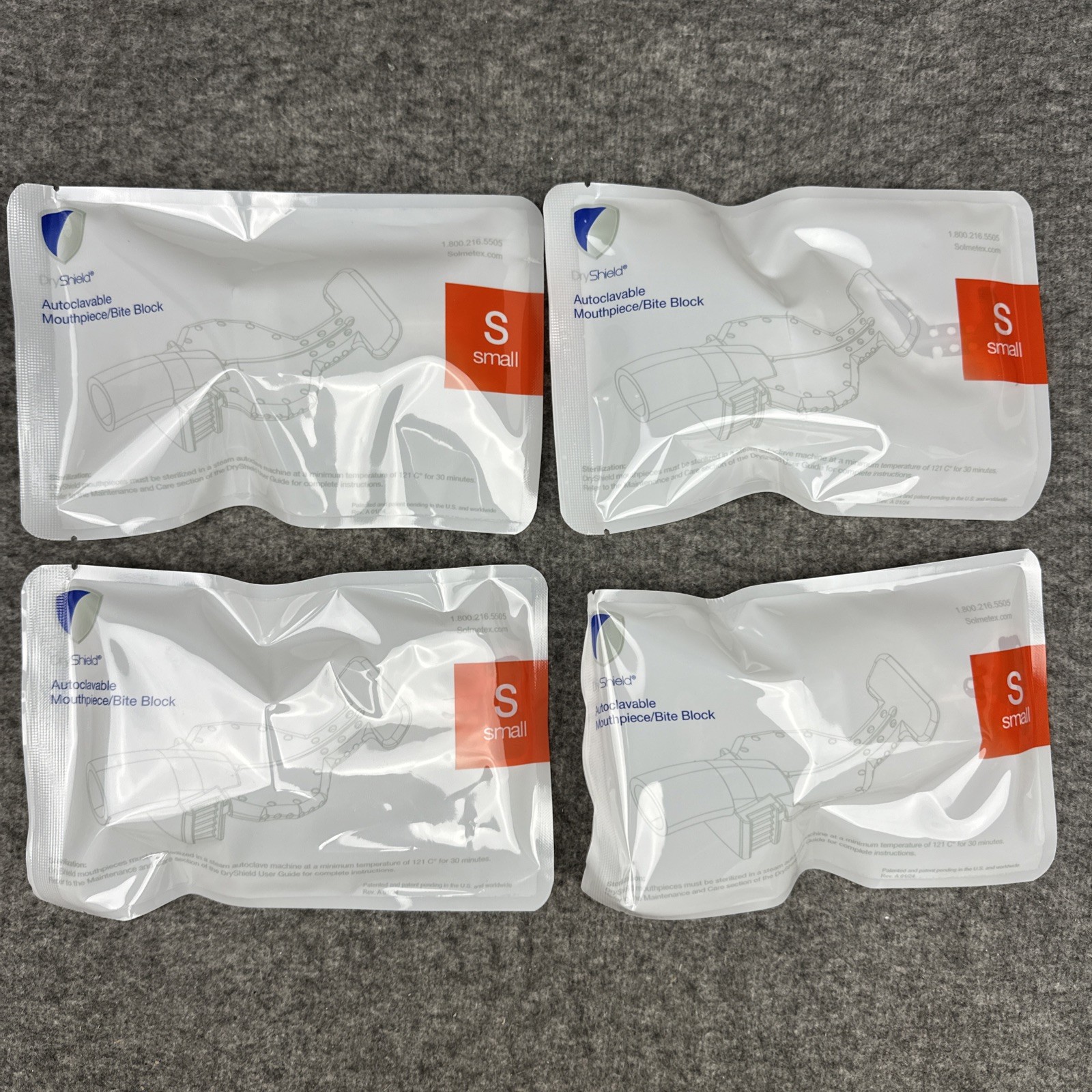 4 Pack Solmetex DS-MPS-003 DryShield Dental Mouthpiece Autoclavable SMALL