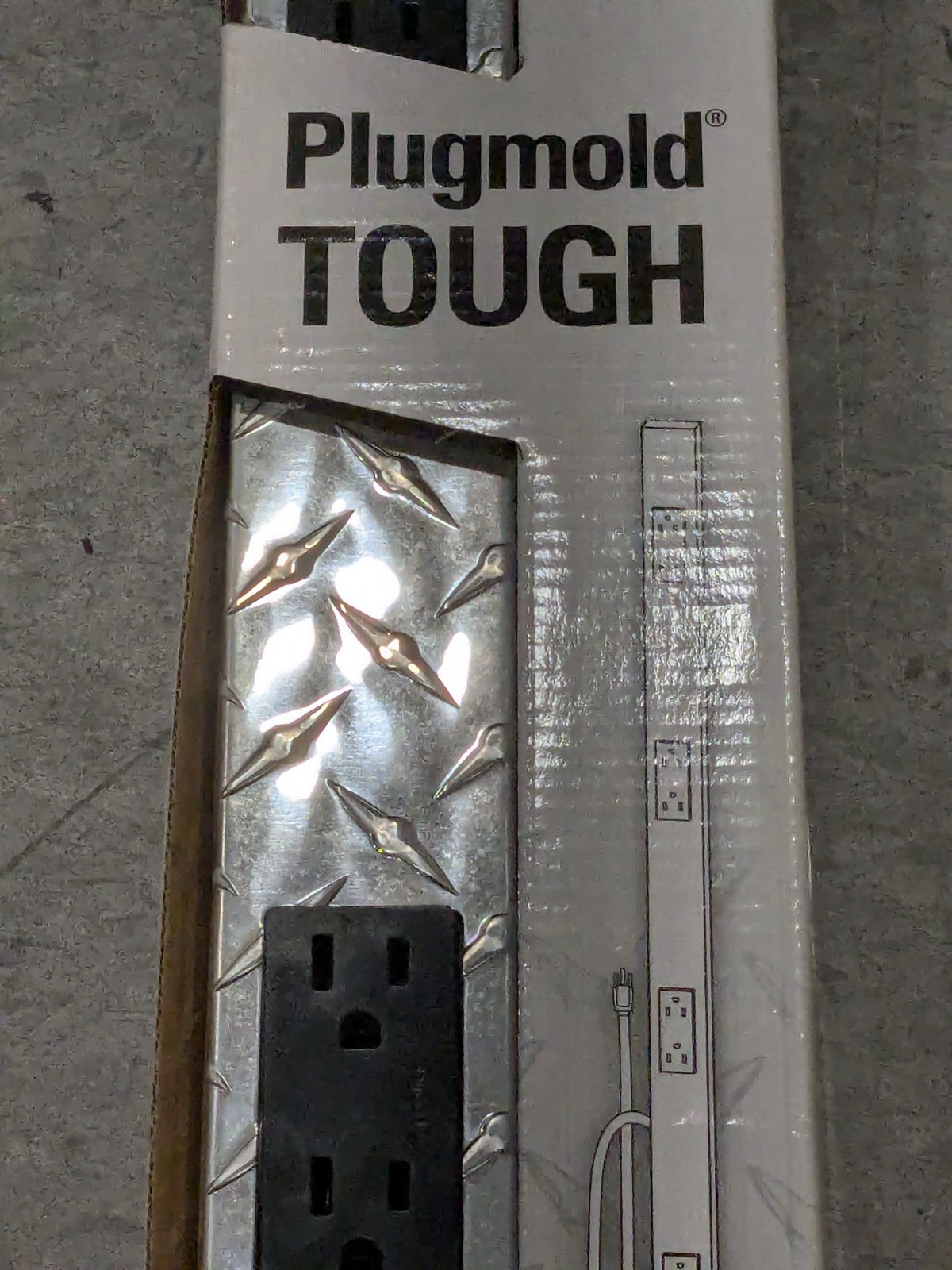 Wiremold Plugmold 4' Heavy Duty Steel 10 Outlet Powerstrip PM48TC