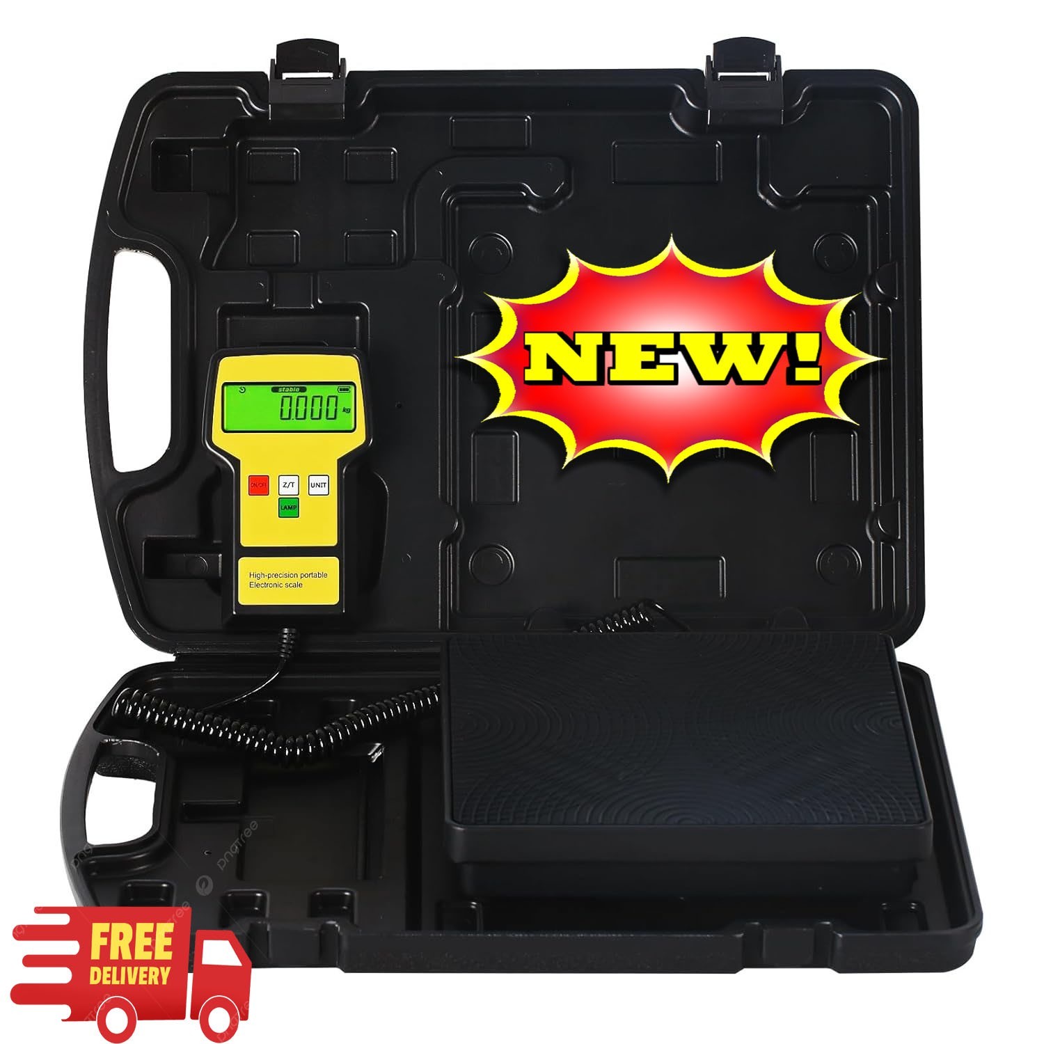 Balanza electrónica digital de carga de refrigerante de 220 lb con estuche portá