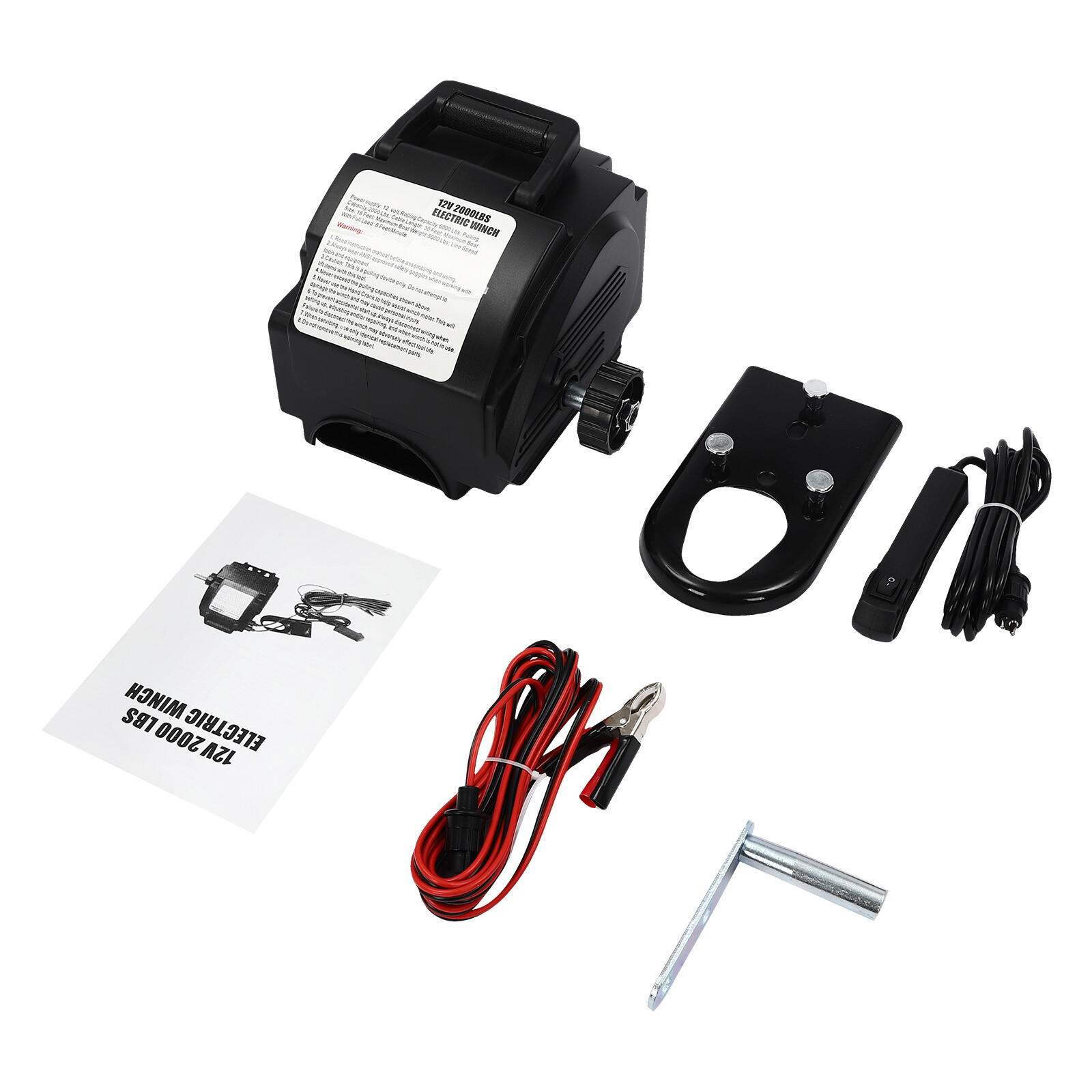 Portable Electric Winch 12V 2000LBS Steel Cable ATV UTV Wireless Remote Control