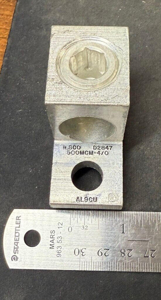 ILSCO MECHANICAL WIRE LUG 4/0 – 500 MCM 1/2 HOLE D2847A22T ALCU – pick qty