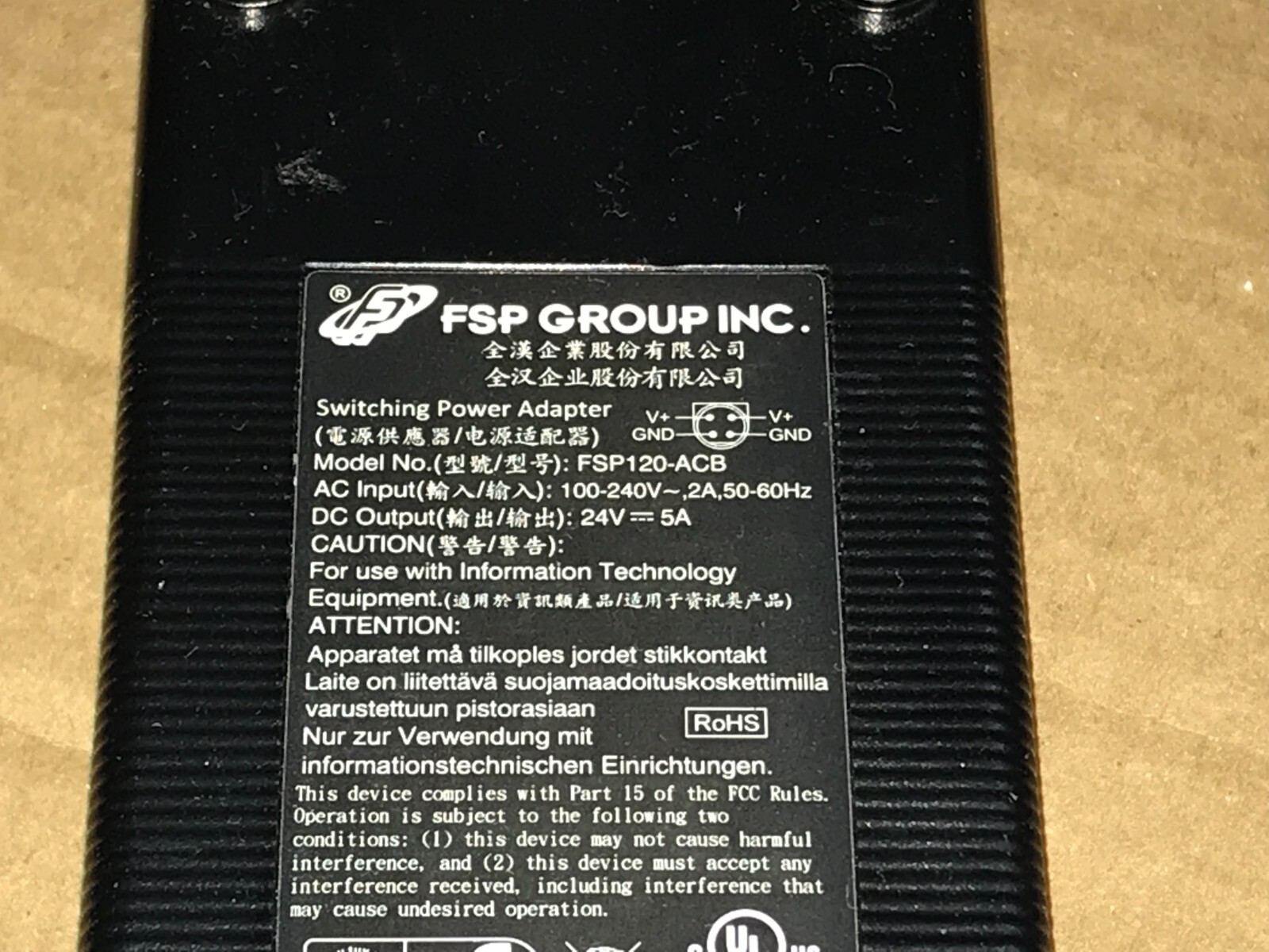 Lot of 4 FSP Group 24V 5A 4-pin Power Adapters FSP120-ACB FSP120ACB 9NA1200541