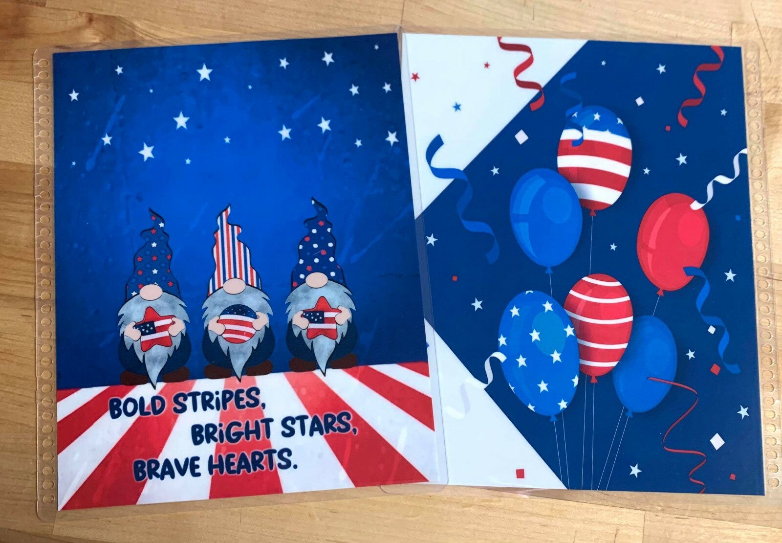 Gnomes Independence July4th Stripes/Star Cover Set 4 use w/ Erin Condren Planner