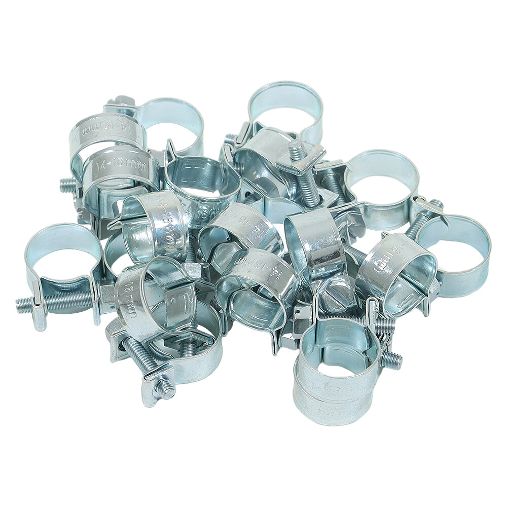 High Quality 20 Pack 3/8 Inch Fuel Injection Hose Clamp Auto Fuel Clamps