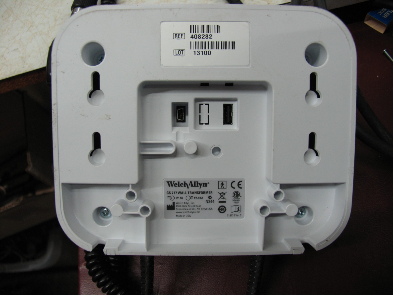 WELCH ALLYN GS 777 WALL TRANSFORMER WITH OTOSCOPE OPTHMALMOSCOPE & POWER SUPPLY